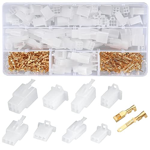 Image of 380 Pcs 2.8mm 2 3 4 6 Pin Plug Kit, Automotive Housing Pin Header Crimp Electrical Wire Terminals Connectors, Car Motorcycle Bullet Terminal Wire Connectors for Car/Motorcycle/Boats/Automotive