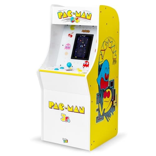 Image of Arcade Classics Pac Man Jr Series Free Standing Machine, 3 Games, 8" Liquid Crystal Screen - Arcade Game for Basements, Garages, or Game Rooms
