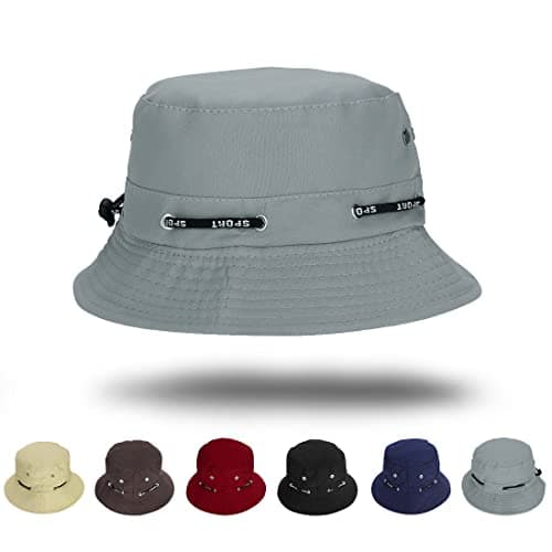 Image of XGOPTS Unisex Bucket Hat Sun Hats, UPF50+ Foldable Fisherman Hat, Summer Sun Protection Cap Sun Beach Hat for Outdoor Sport Hiking Camping Traveling Adult Teens Kids (Grey)