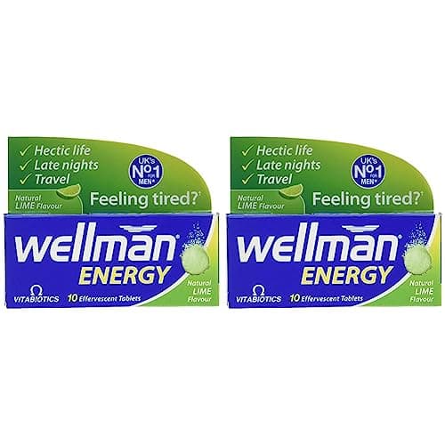 Image of Vitabiotics Wellman Energy Lime - 10 Effervescent Tablets (Pack of 2)