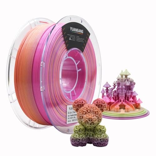 Image of YUANEANG Rainbow PLA 3D Printer Filament, 1KG Spool(2.2lbs) 1.75mm PLA Fast Color Change 3D Printing Material,Gradient Filament for Most FDM 3D Printers,Temptation Color