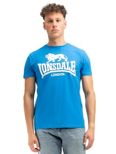 Image of Lonsdale Men's Logo T-Shirt, Royal Blue White, S