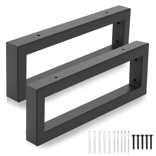 Image of BJBJJIU 2 Pcs Metal Coffee Table Legs, Heavy Duty Rectangular Industrial Furniture Legs for DIY Dining Table Breakfast Bar Stand Desk Sofa Cabinet Bench Legss(L30cm x H10cm) (black 30cm/11.81in)