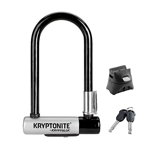 Image of Kryptonite Kryptolok Mini-7 Bike U-Lock, Heavy Duty Anti-Theft Bicycle U Lock, 12.7mm Shackle with Mounting Bracket and Keys, High Security Lock for Bicycles Scooters