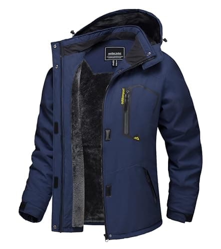 Image of TACVASEN Ladies Fleece Jacket Winter Waterproof Women Coat Skiing Snow Softshell Jacket Work Outdoor Sport Running Hooded Raincoat Blue
