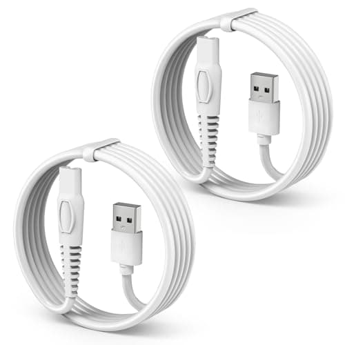Image of 2 PCS Charging Cable for Flawless Legs Shaver, 5V Charger Cord for Finishing Touch Flawless Legs Razor Women Trimmer Power Cord Replacement, 5FT