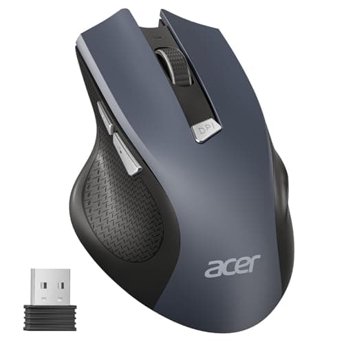 Image of Acer Wireless Mouse for Computer, 6 Buttons, 1600 DPI Adjustable, Optical Tracked, Large Ergonomic Mouse Wireless with 2.4GHz USB Receiver, Compatible with Laptops, PC, Desktop, Windows