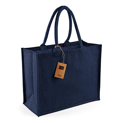 Image of Westford Mill W407 Classic Jute Shopper Bag - Eco-Friendly & Stylish