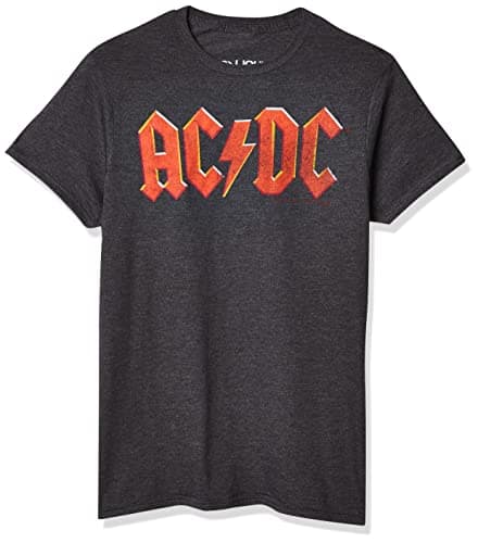 Image of Liquid Blue Men's Ac/Dc Vintage Logo Short Sleeve T-Shirt, Charcoal Heather, Medium