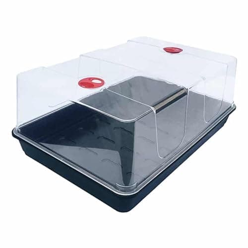 Image of Muddy Hands Extra Large High Dome Propagator Garden Greenhouse Plant Seedling Seed Germination Tray with Lid (With Drainage Holes)
