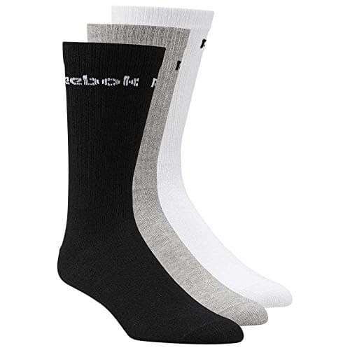 Image of Reebok Act Core Crew Sock 3p Socks,Unisex Adult, unisex_adult, Socks, FL5231, White/black/brgrin, M