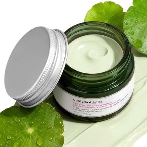 Image of Green Colour Corrector & Green Concealer, Tiger Grass Color Corrector Makeup for Redness, Anti-Redness Tinted Moisturiser to Balance Skin Tone, Hydrating Face Cream for Women