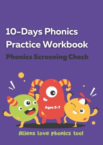 Image of Aliens Love Phonics too: 10-Days Phonics Practice Workbook | Phonics Screening Check for Ages 5-7 | KS1 English Year 1 Phonics Practice Test Book