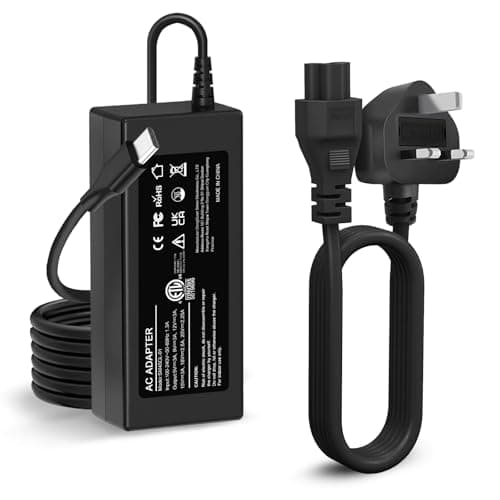 Image of 45W USB C Chromebook Charger Compatible with Lenovo HP Acer Samsung Asus Dell Google Chromebook UK Series, Universal Power Cord AC Adapter