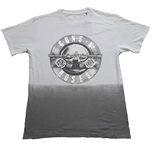 Image of Guns N Roses T Shirt Tonal Bullet Logo Official Unisex Dip Dye Grey L