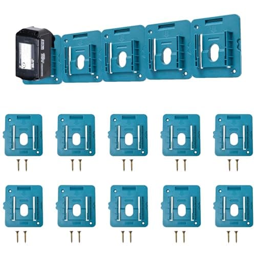 Image of KETTKEL 10 Pack Battery Holder for Makita 18V Battery Mount Wall Mount Dock Holder Fit for BL1860 BL1850 BL1840 BL1830 with 20 Screws