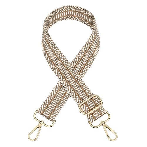 Image of Wide Shoulder Strap Adjustable Replacement Belt Guitar Style Canvas Bag Straps Handbag Straps Purse Strap Crossbody Bag Straps for Handbag Canvas Crossbody Bag (Beige)