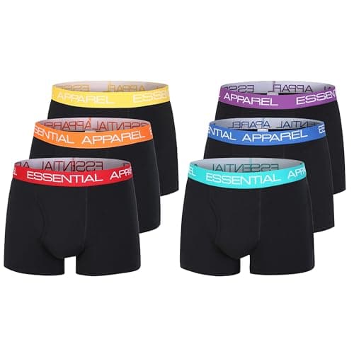 Image of The Essentials Wardrobe Mens TEW 6 Pack Mens Boxer - Large - Black Coloured WB