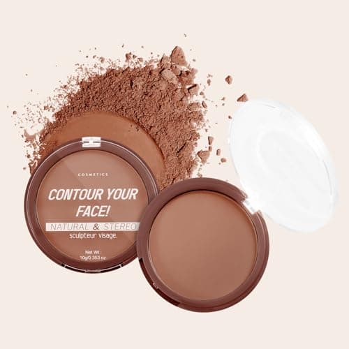 Image of Boobeen 2 Packs Matte Finishing Pressed Powder Contour Palette, Waterproof and Oil-Control Face Contour Bronzer Powder, Non-Caking Natural and Long-Lasting Baked Setting Bronzer Makeup, 5 Colours