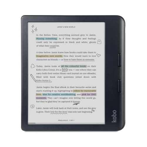 Image of Kobo Libra Colour | eReader | 7” Glare-Free Colour E Ink Kaleido™ 3 Display | Dark Mode Option | Audiobooks | Waterproof | (Black)