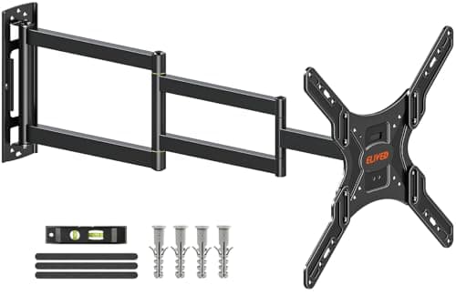 Image of ELIVED 950mm Long Arm TV Wall Bracket for 26-65inch TVs, Corner TV Mount with Extension Arm, Full Motion Swivel and Tilt, Max. 35KG, VESA 400x400mm, EV3018