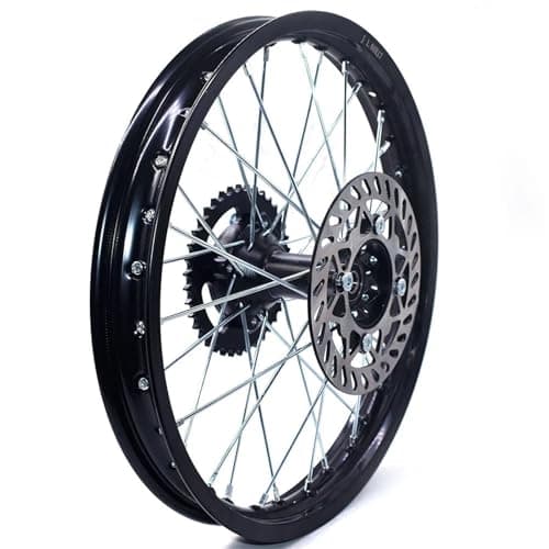 Image of Motorbike Wheels 1.60 X 17" Inch Rear Rims Aluminum Alloy Circle Of17" Wheel With Disc Brake Sprocket For Dirt Pit Bike(428-12MM-Black)