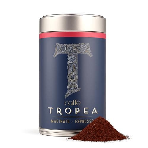 Image of Caffè Tropea Ground Coffee for Espresso Machines, Medium to Dark Roast Italian Coffee Ground, Robusta & Arabica Strong, 227g Tin Espresso
