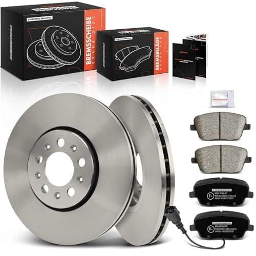 Image of Frankberg Brake Kit incl. 2x Brake Disc + 4x Brake Pad Front Compatible with Fabia II 542 Polo 9A 9N Fabia II Estate 545 Replace# JZW615301D,1J0615301C