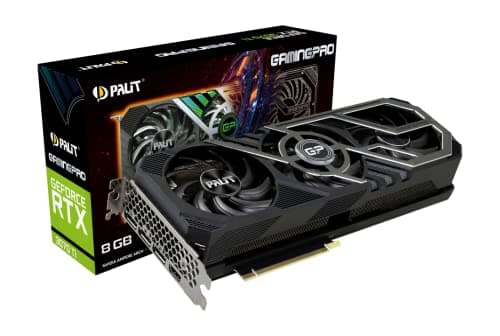 Image of Palit RTX 3070 Ti GamingPro 8GB GDDR6X LHR Graphics Card, 6144 Core, 1575 MHz GPU, 1770 MHz Boost, NVIDIA Ampere, HDMI, DP1.4a x 3