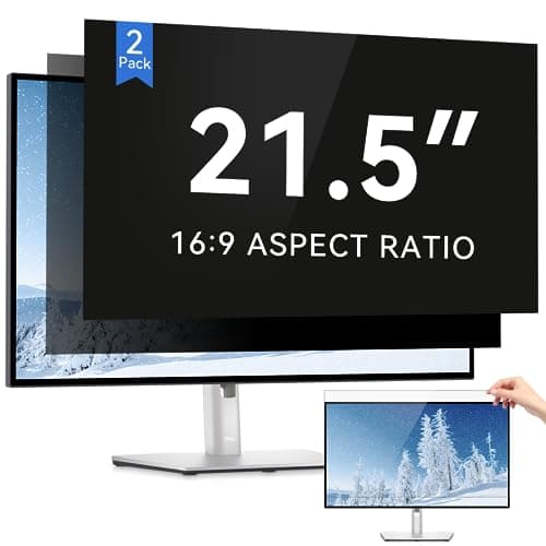 Image of IPROKKO [2 Pack 21.5 Inch Computer Privacy Screen Filter, Removable Anti Glare Blue Light Scratch Protector Film for 21.5inch Computer 16:9 Widescreen Monitor, Anti Spy Security Protector Shield