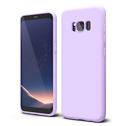 Image of oakxco for Samsung Galaxy S8 Phone Case Liquid Silicone Grip, Cute Thin Slim Soft Rubber TPU Plain Smooth Gel Cover for Women Girl, Matte Solid Protective & Shockproof, Lilac Lavender Light Purple