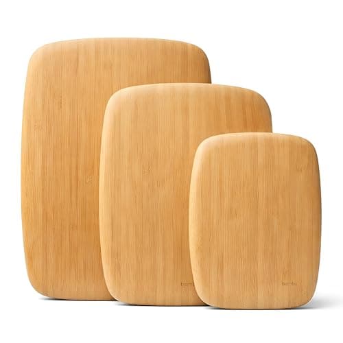 Image of DIVCHI Bamboo Cutting Board Set Pack of 3, Wooden Kitchen Chopping Board Set |Food Cutting Boards for Vegetable Fruit & Meat| Durable Serving Board