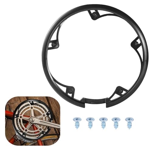 Image of Selxran 1 PCS Bicycle Chain Wheel Protector Professional Bike Chain Guard Protector Bicycle Sprocket Cover with 5 Screws Cover Accessories for Mountain Bike, Black,5 Holes 48T