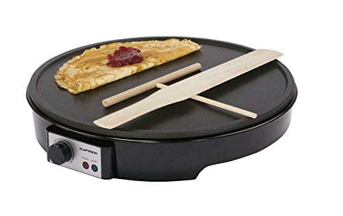 Image of Netagon Traditional 1000W Electric Pancake, Omelettes, Flatbread & Crepe Maker 12" Hot Plate Pan Machine and Utensils - Black