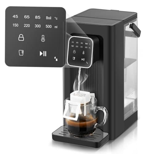 Image of Instant Hot Water Dispenser, 4 Temp Settings (45°C-100°C),4 Volume Options(150ml-500ml), Digital Touch Screen One Cup Kettl, 2.5L Removable Tank, Safety Lock, for Hot Drinks and Tea
