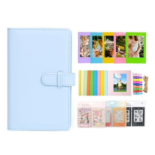 Image of Aisnyho Instant Film Accessories Kit for Instax Mini LiPlay 12 11 9 8+ 8 evo 99 SE 40 90 70 50S 26 25 7S Camera,Include Album/Film Stickers/Mini Frames/Hanging Frame (Pastel Blue)
