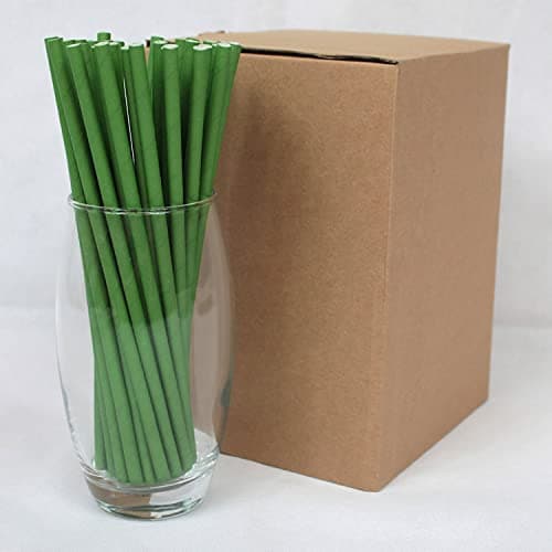 Image of Green Paper Straws (6mm x 200mm) - Pack Size 500 - FSC Certified/Food Safe/PFAS Free/Biodegradable/Eco-Friendly/Durable/Suitable for All Occasions