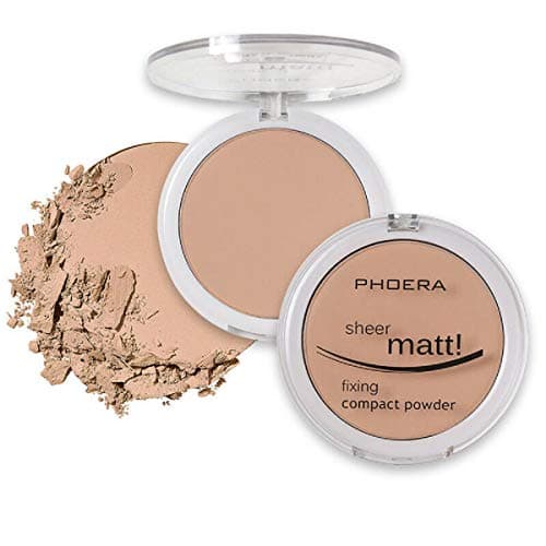 Image of AQUAPURITY PHOERA Sheer Matte Compact Powder Fixing Powder Makeup Base Fixer Setting Powder Foundation Fixing Compact Pressed Powder Long Lasting Make Up Fixer Skin Vitamin E Beauty Blender (203 NUDE)