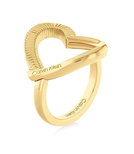 Image of Calvin Klein Women's MINIMALISTIC HEARTS Collection Ring in Yellow Gold - 35000438C