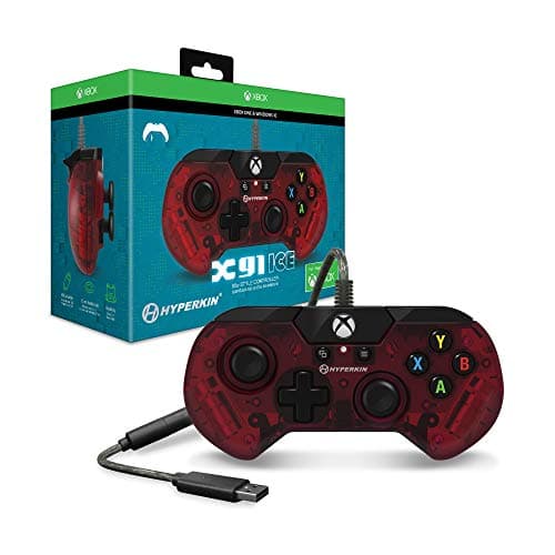 Image of Hyperkin X91 Ice Wired Controller for Xbox One/Windows 10 PC (RUBY Red) - Officially Licensed By Xbox - Xbox One