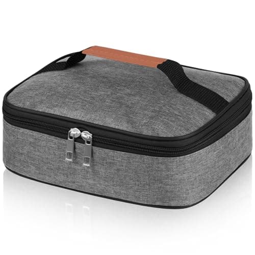 Image of lohey Insulated Lunch Bag for Men Women Kids, Small Lunch Box Adults Cool Bag with Handle, Portable Thermal Cooler Box Bag for Work, School, Picnic Outdoor (Gray)