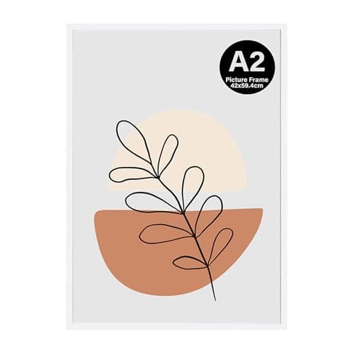 Image of KAIWIN A2 Picture Frame, White A2 Photo Frame, A2 Poster Frame (59.4x42cm), Wooden Photo Frame Used for Photos, Pictures, Posters,Puzzles