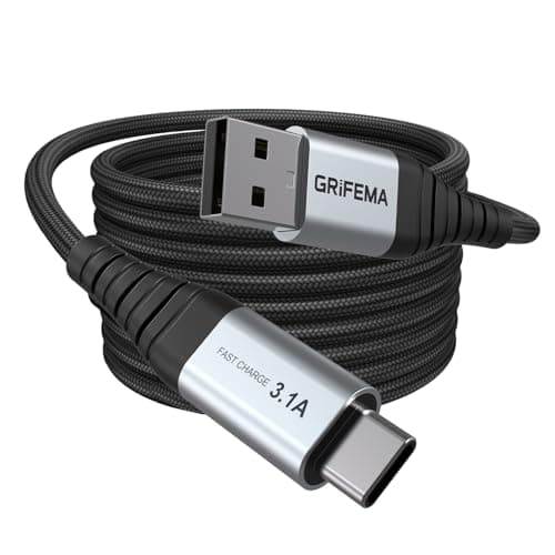 Image of GRIFEMA USB C Charger Cable 2m 3.1A Type C Cable Fast Charging, Braided USB A to USB-C Phone Charger Cable for iPhone 16 15 Pro Samsung Galaxy S22 S21 S20 S9 Huawei P9 Pixel 7 6 iPad Switch PS5 etc.