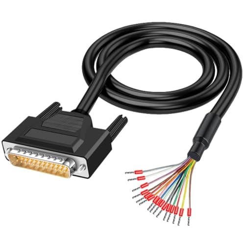 Image of Willwewon 1.5m 26AWG DB25 Male RS232 25 Pin Serial Extension Cable, RS232 D-SUB DB25 Serial to 25 Bare Wire Breakout Board Connector