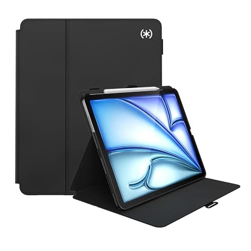 Image of Speck New iPad Air 13 Case (2024) - Fits iPad Pro 12.9 Case (2022/2021, 6th/5th Gen) with Pencil Holder, Drop & Camera Protection, Slim Multi Range Stand, Balance Folio - Black/Black/White