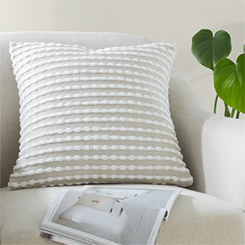 Image of Catherine Lansfield Stab Stitch 43x43cm Cushion Cover Natural