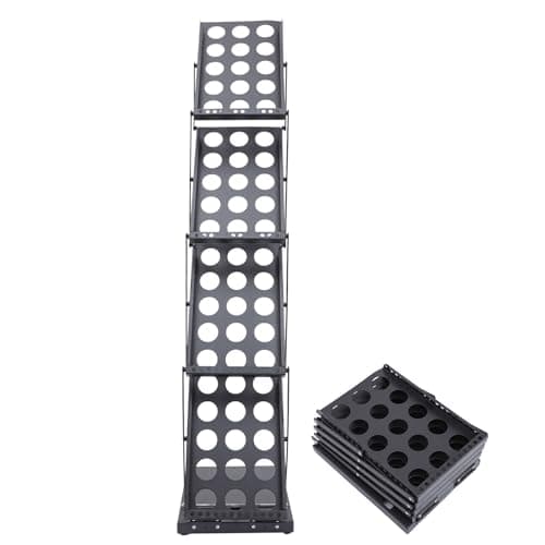 Image of HOMOCONO Foldable Brochure Display Stand A4 Magazine Rack Portable Iron Multi-layer Vertical Exhibition Rack for Retail Store and Trade Show with Breathable and Easy to Store Design