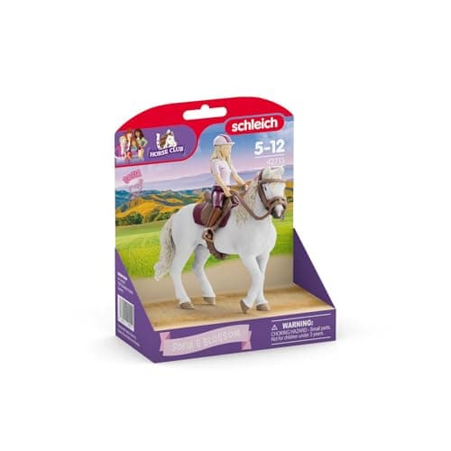 Image of SCHLEICH Horse Club Sofia & Blossom 42713 Movable Girl Figure with Horse Accessories Great Gift for Girls and Boys Horse Toy from 5 Years 10 Pieces Exclusive to Amazon