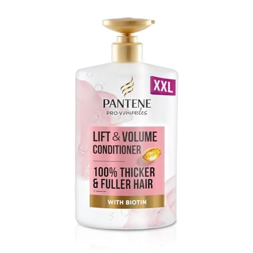 Image of Pantene Lift'N'Volume Thickening Hair Conditioner with Biotin, Silicone Free, 1000ml XL Pump. Pro V Miracles Conditioner Enriched with Antioxidants. Visibly Thicker & Fuller Hair