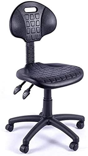 Image of Polyurethane Factory Chair Wipe Clean Black PU Factory Chair Lab Chair Industrial Chair